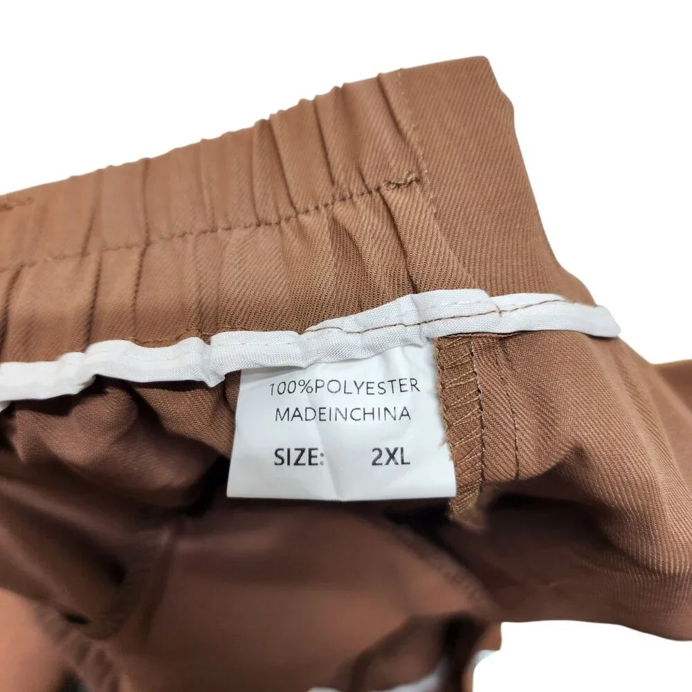 Wide-Leg Brown Womens Dress Pants Size 2XL - Picture 2 of 9